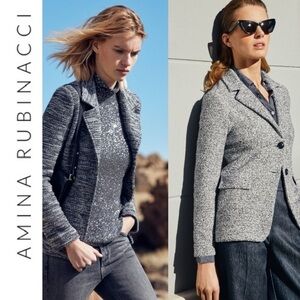 Amina Rubinacci Italy Cashmere Wool Blazer Jacket